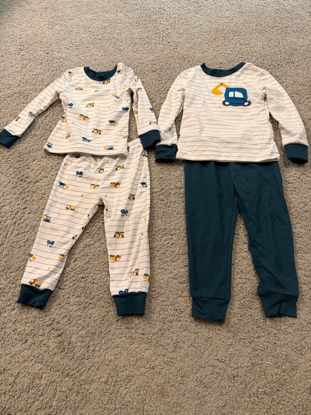 Tahari Kids Construction Pajama Set - Blue, White, Yellow